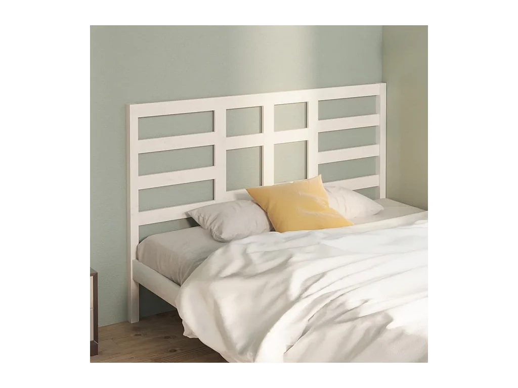 Cabecero blanco 146x4x104 cm Madera maciza de pino