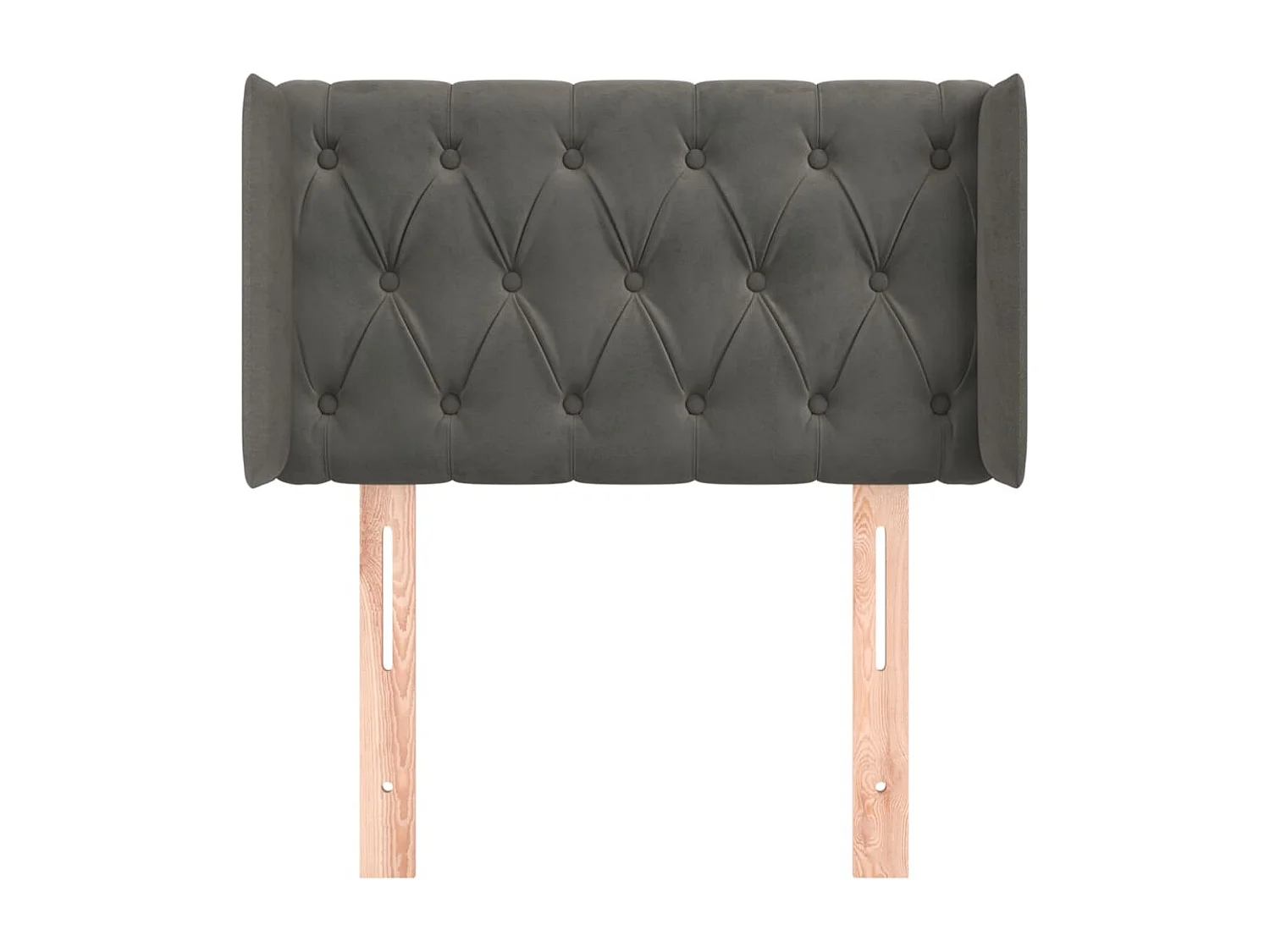 Tête de lit avec oreilles Gris foncé 83x16x78/88 cm Velours