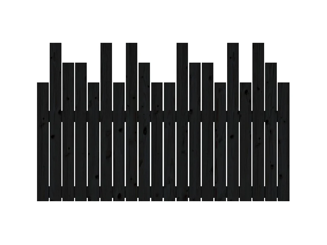 Zwart wandhoofdbord 127,5x3x80 cm Massief grenenhout