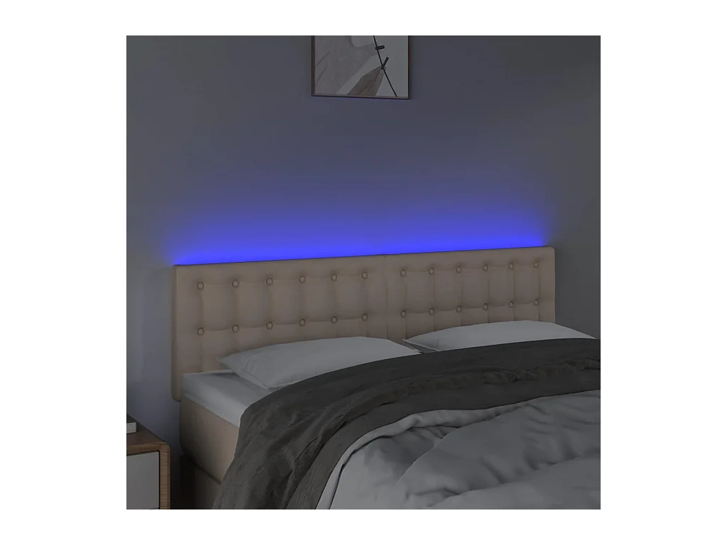 LED hoofdbord Cappuccino 144x5x78/88 cm Kunstleer