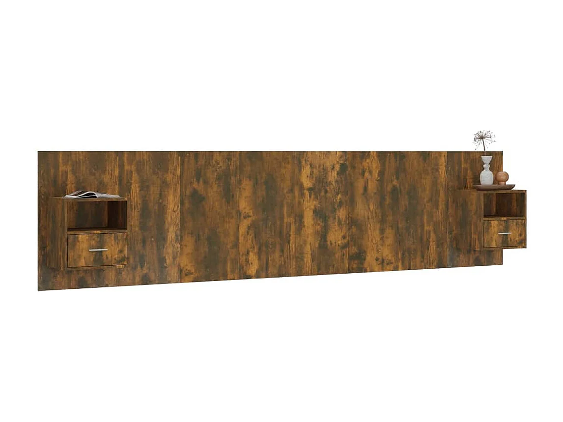 Testiera con armadietti Rovere affumicato Legno ingegnerizzato