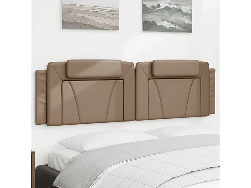 Cappuccino Kopfteilkissen 180 cm Kunstleder