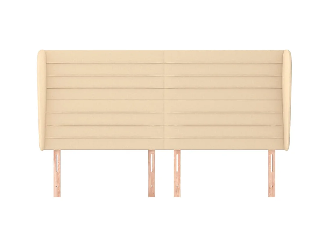 Tête de lit avec oreilles Crème 203x23x118/128 cm Tissu