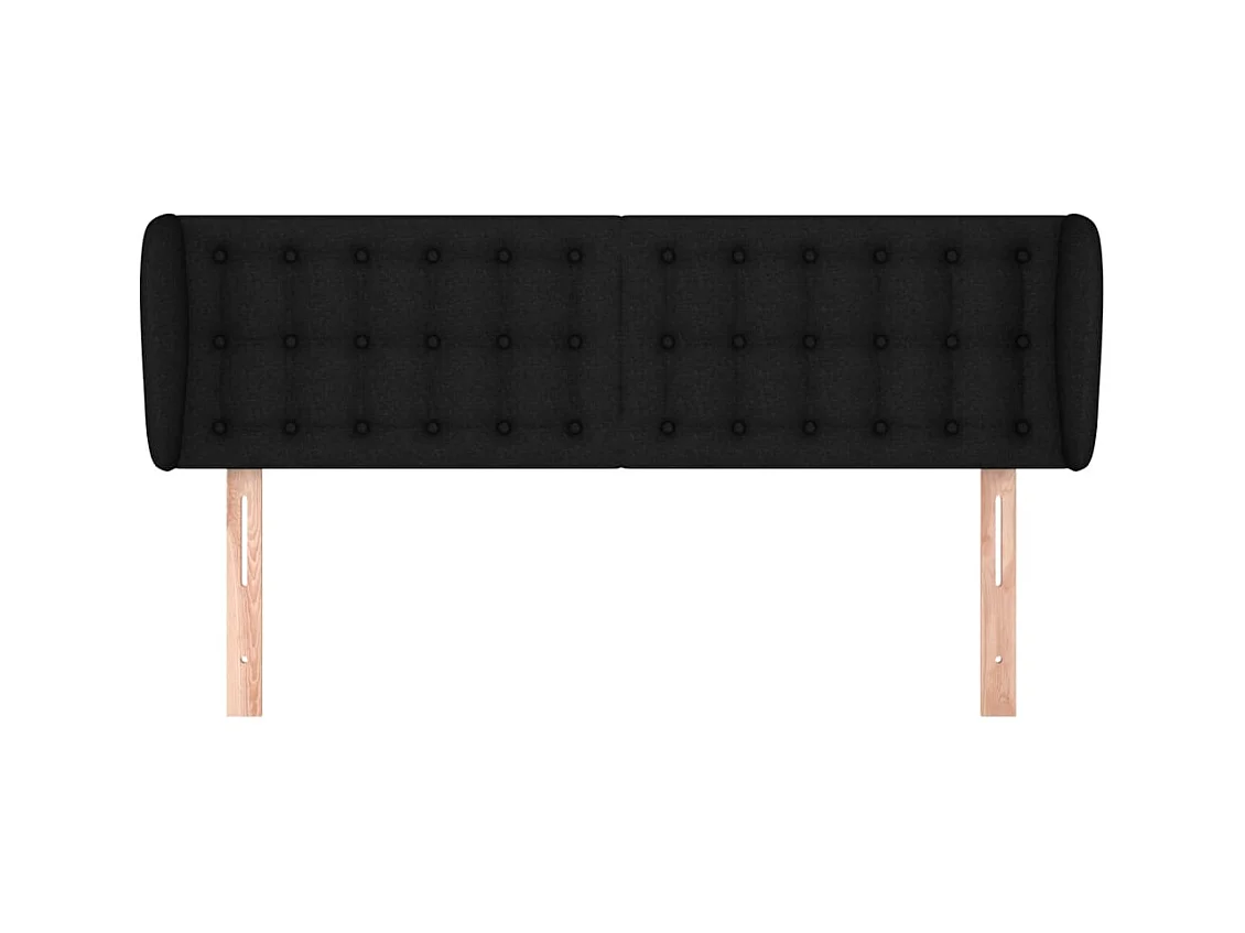 Tête de lit avec oreilles Noir 147x23x78/88 cm Tissu