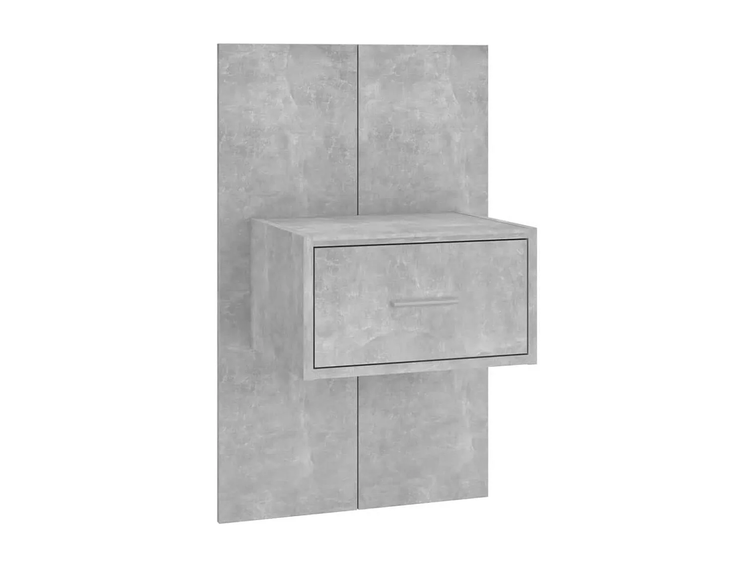 Tête de lit avec armoires Gris béton Bois d'ingénierie