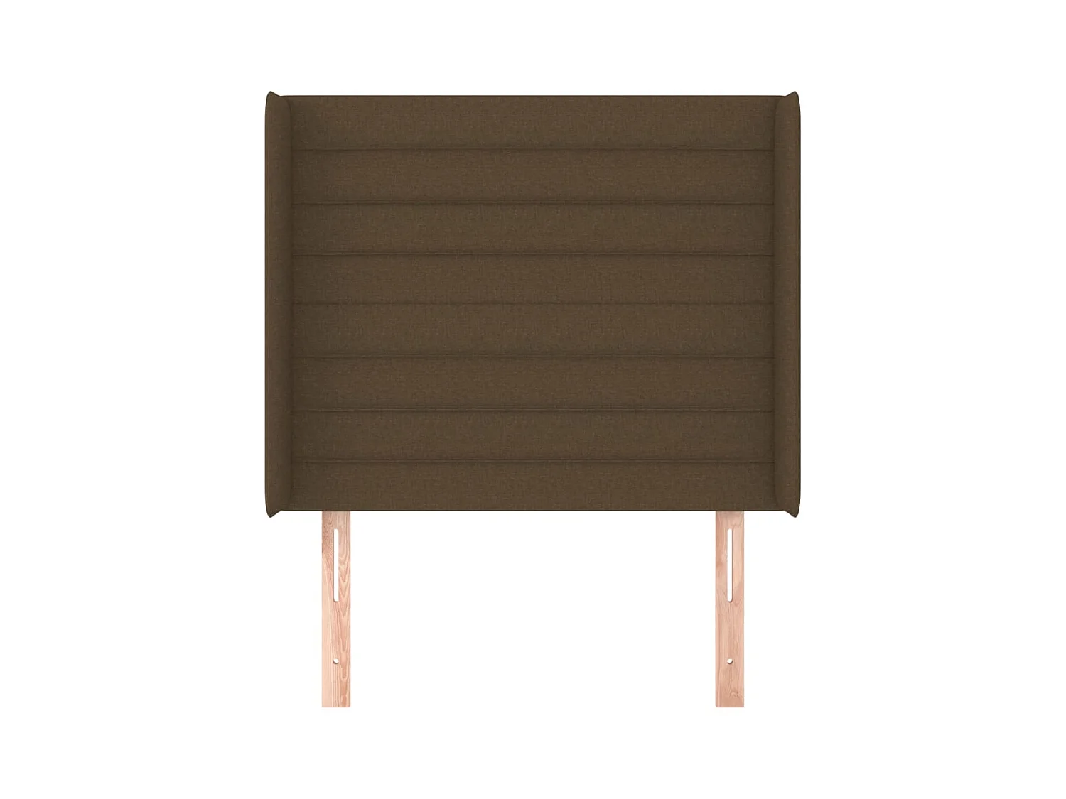 Tête de lit avec oreilles Marron foncé 103x16x118/128 cm Tissu