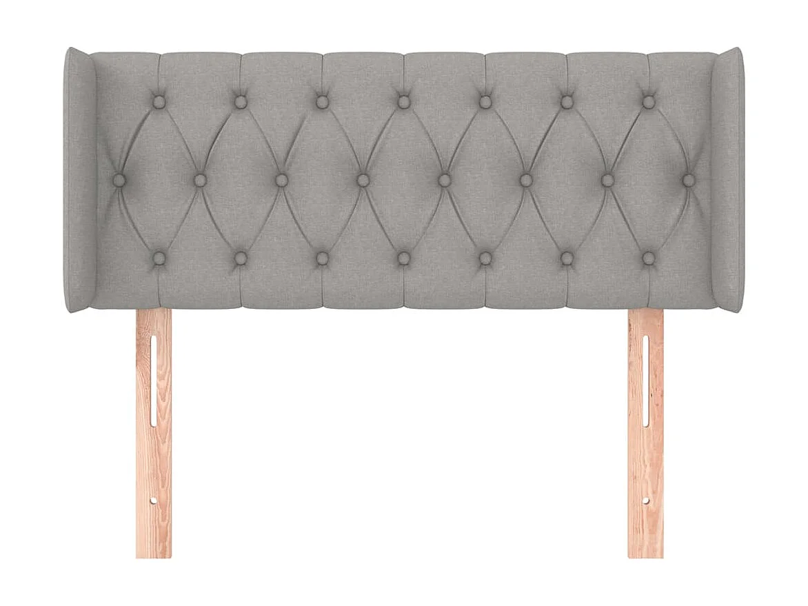 Kopfteil mit Flügeln Hellgrau 103x16x78/88 cm Stoff