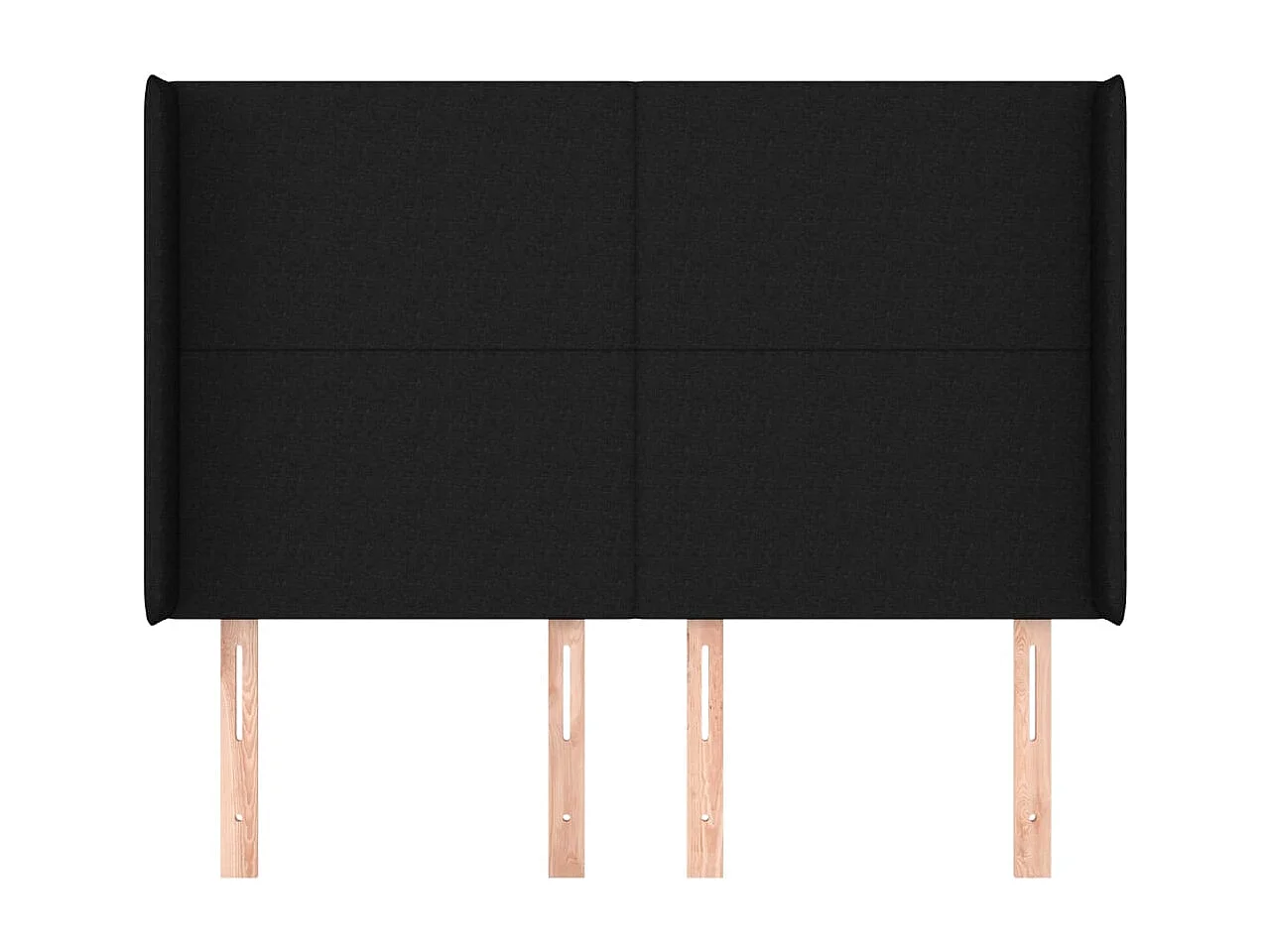 Tête de lit avec oreilles Noir 147x16x118/128 cm Tissu