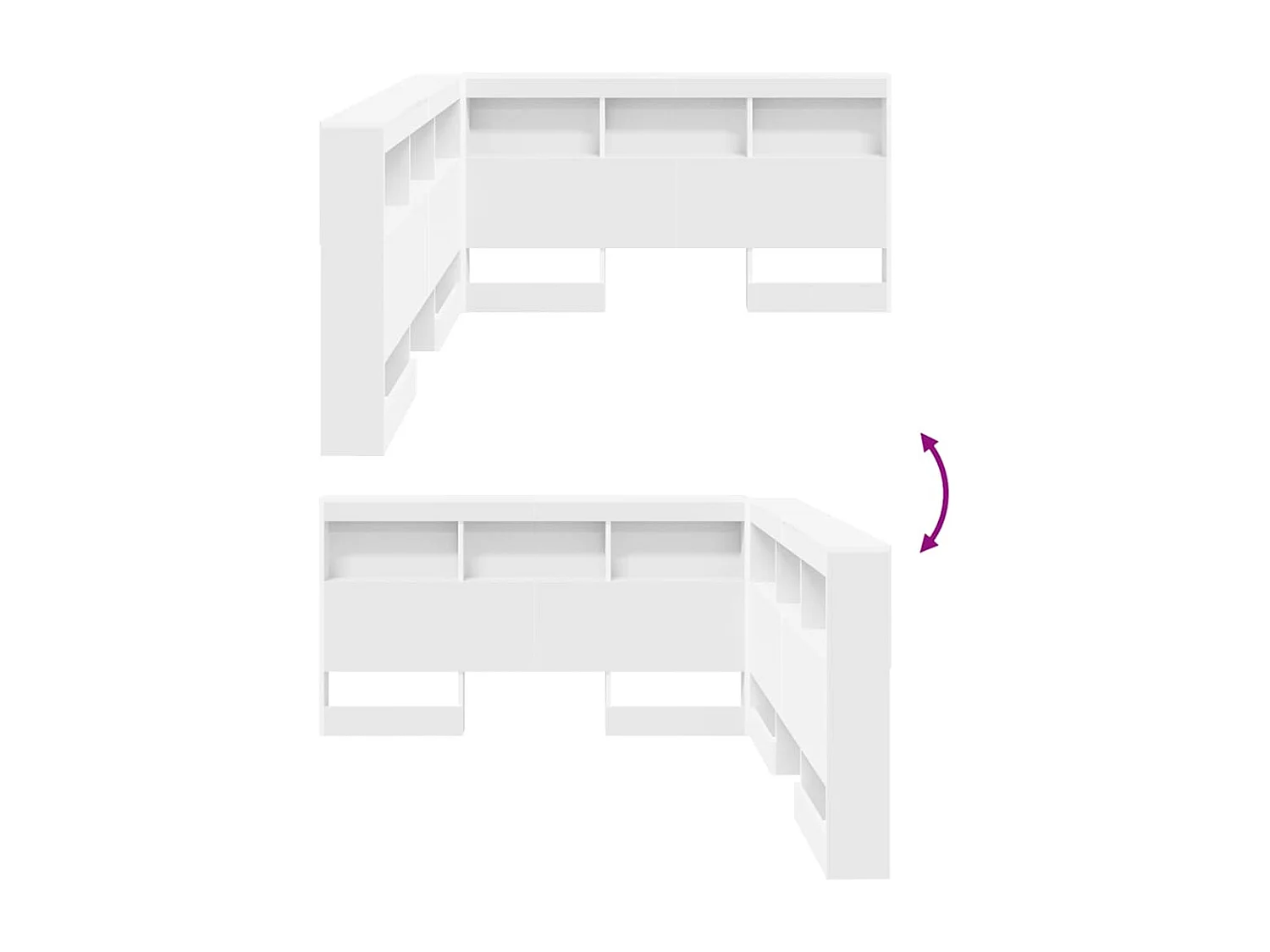 Tête de lit de rangement Blanc 135 cm Bois d'ingénierie