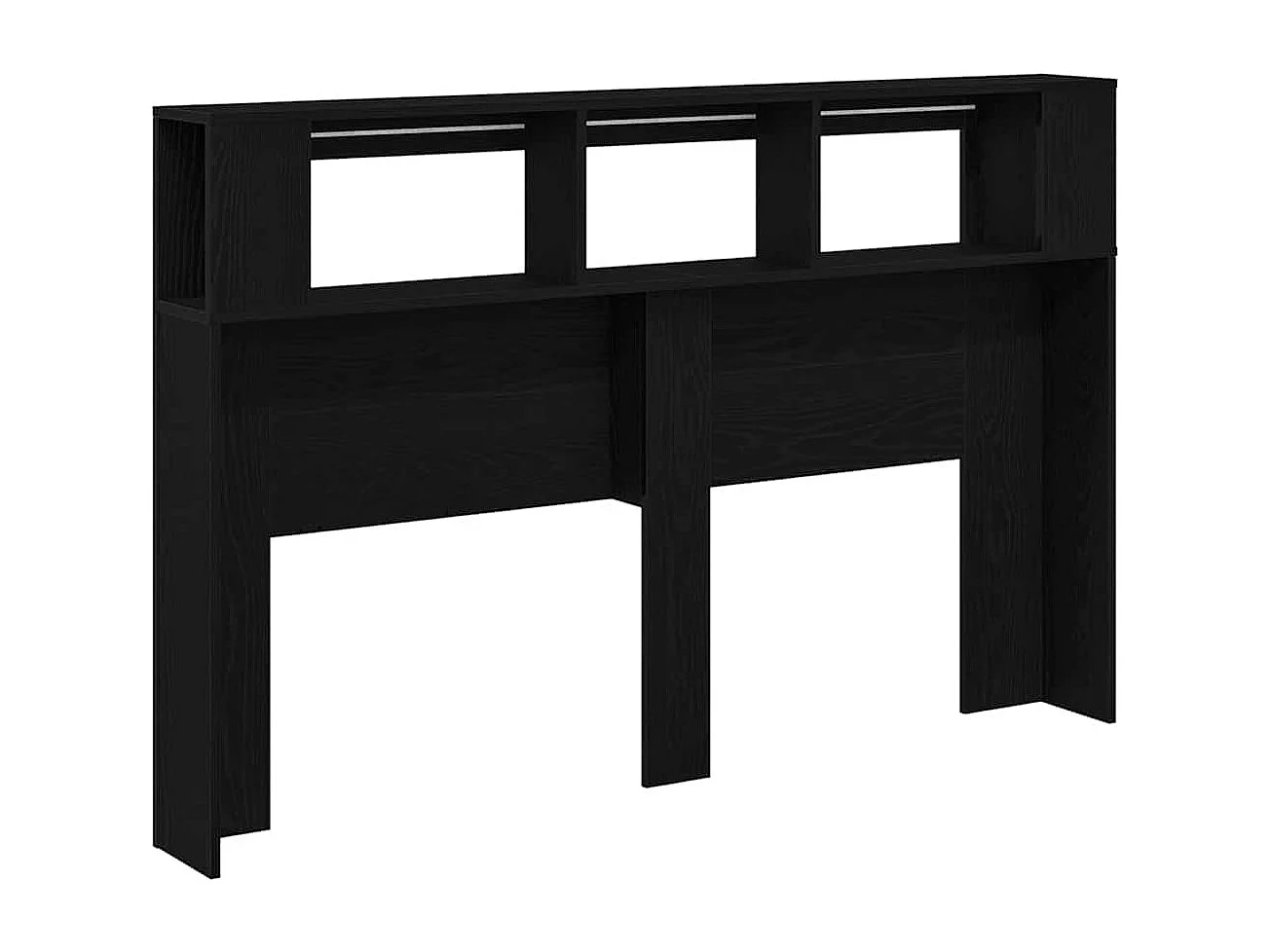 Testiera LED con mensola Rovere nero 160 x 18,5 x 103,5 cm