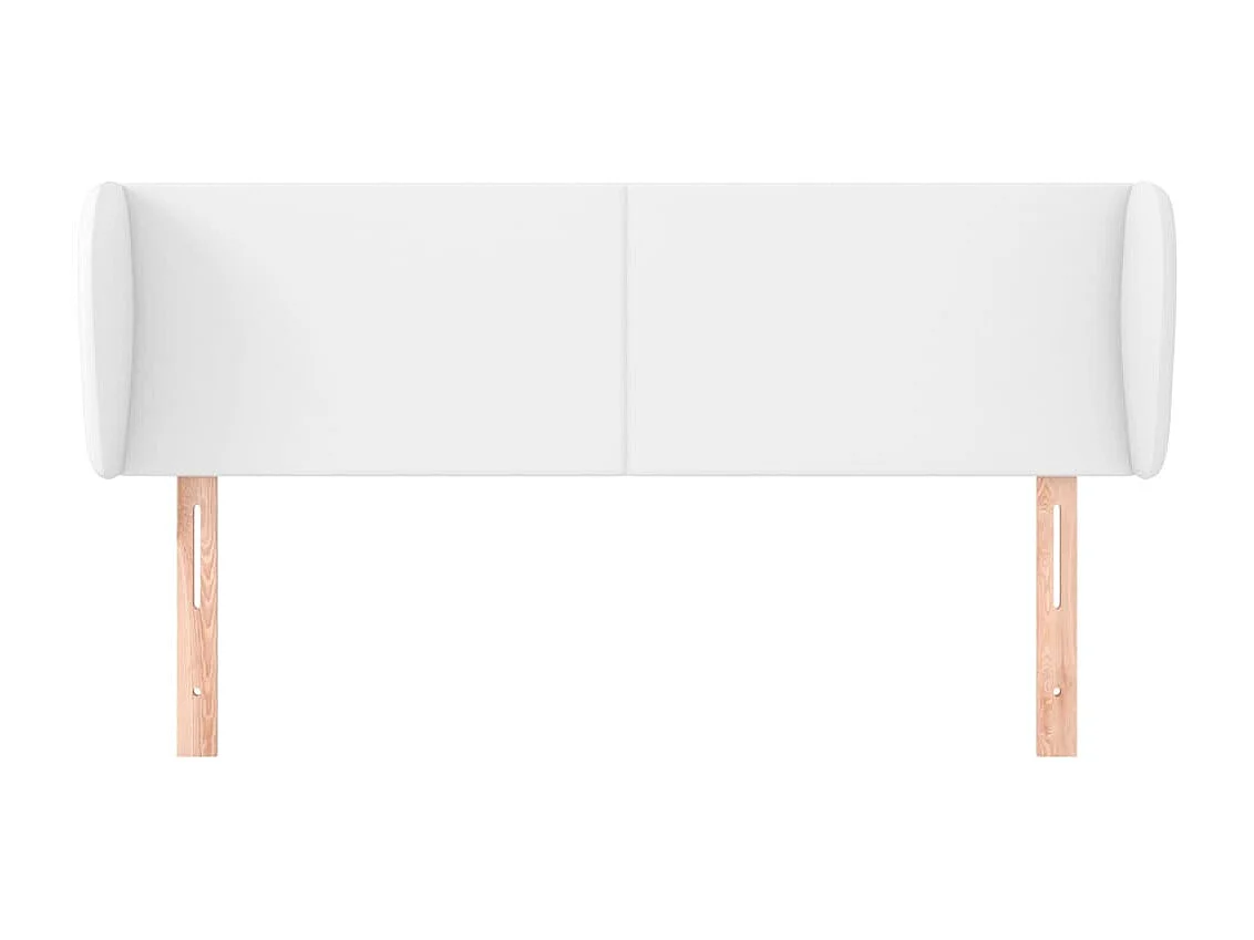 Tête de lit avec oreilles Blanc 147x23x78/88 cm Similicuir