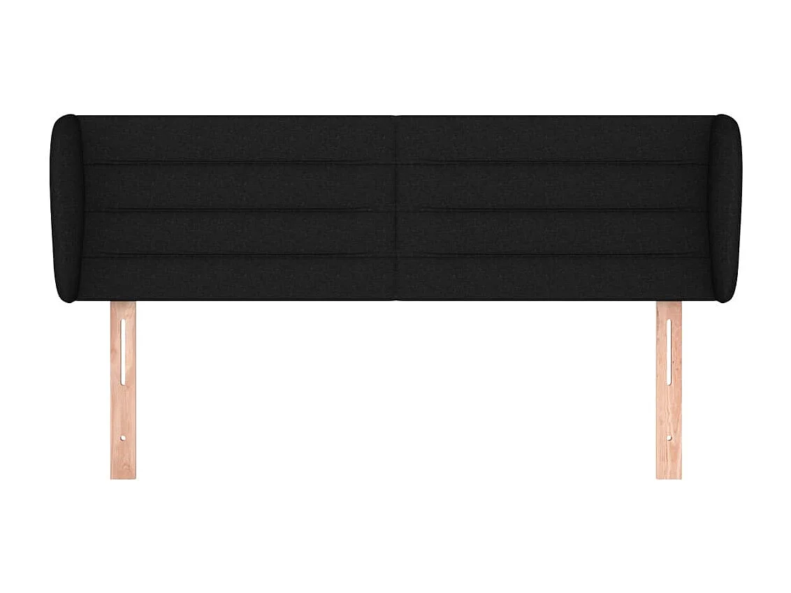 Hoofdbord met vleugels Zwart 147x23x78/88 cm Stof