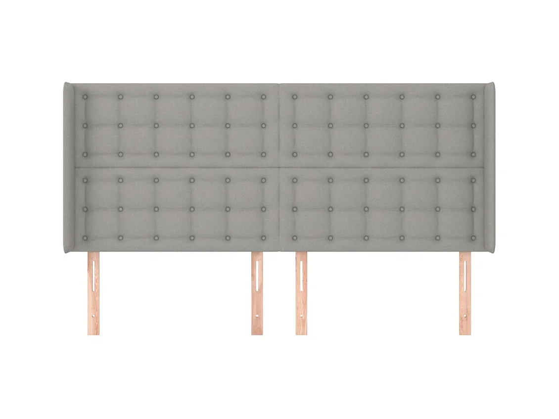 Tête de lit avec oreilles Gris clair 183x16x118/128 cm Tissu