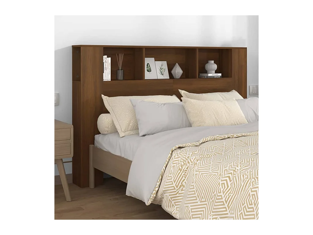 Bruine eikenhouten hoofdeindekast 160x18,5x104,5 cm