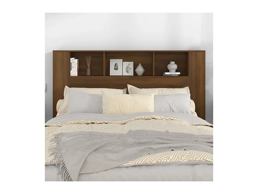 Bruine eikenhouten hoofdeindekast 160x18,5x104,5 cm