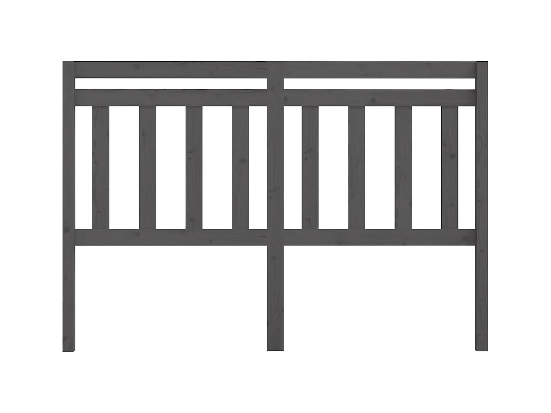 Grijs hoofdbord 146x4x100 cm Massief grenenhout