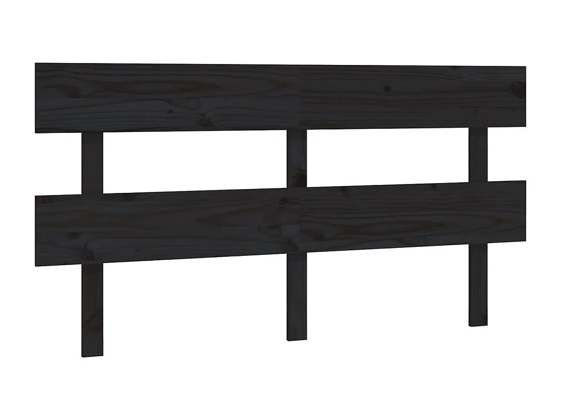 Tête de lit Noir 164x3x81 cm Bois massif de pin