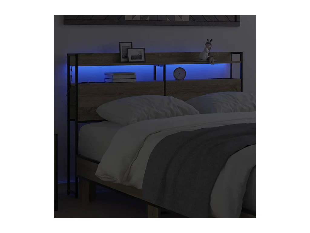 Tête de lit avec étagère Chêne sonoma 135 cm Bois d'ingénierie
