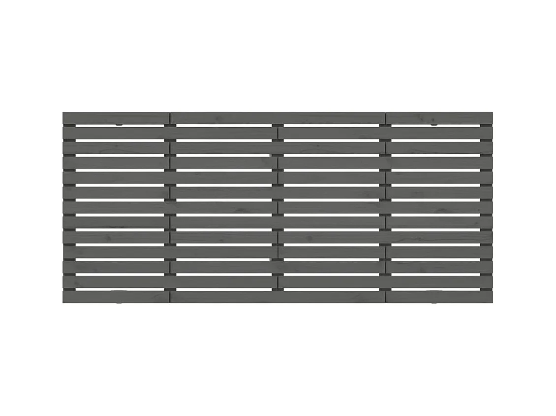 Hoofdbord voor aan de muur Grijs 206x3x91,5 cm Massief grenenhout