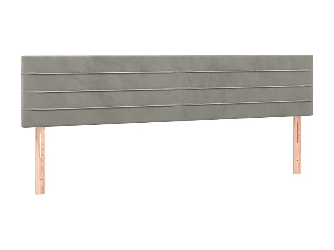 Têtes de lit 2 pcs Gris clair 80x5x78/88 cm Velours