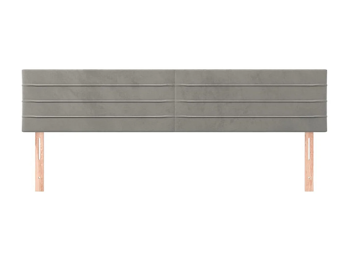 Têtes de lit 2 pcs Gris clair 80x5x78/88 cm Velours