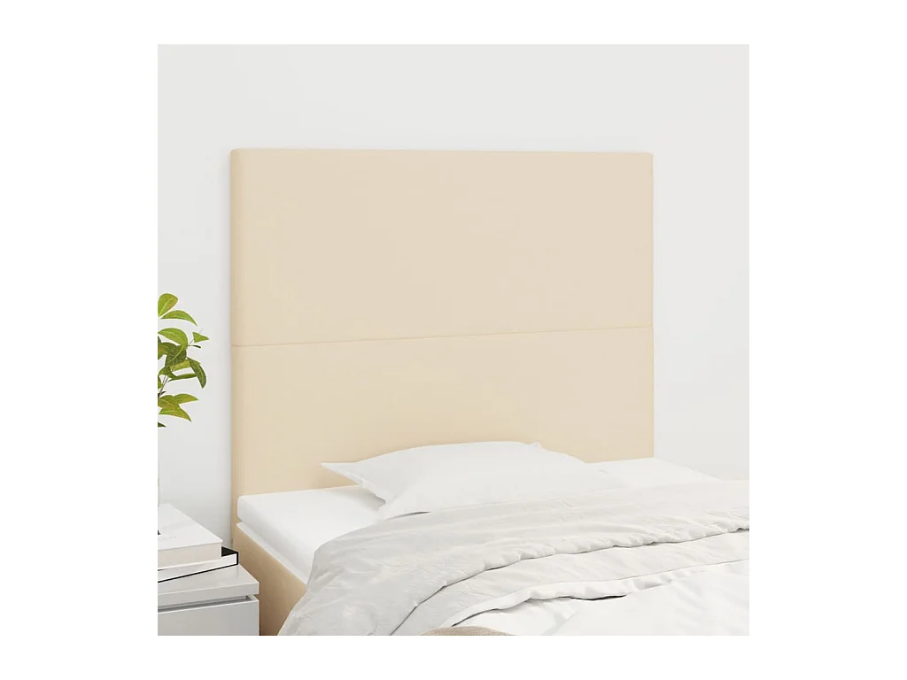 Cabeceros 2 uds Crema 90x5x78/88 cm Tela