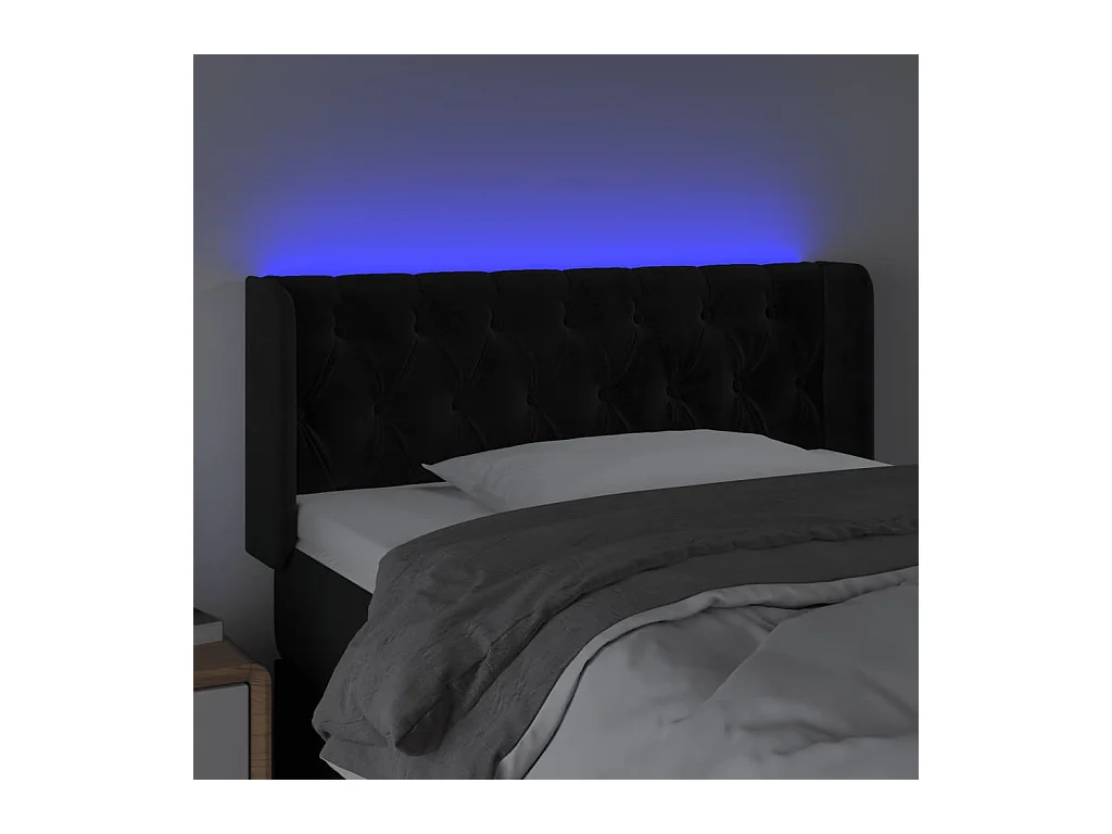 LED Hoofdbord Zwart 103x16x78/88 cm Fluweel