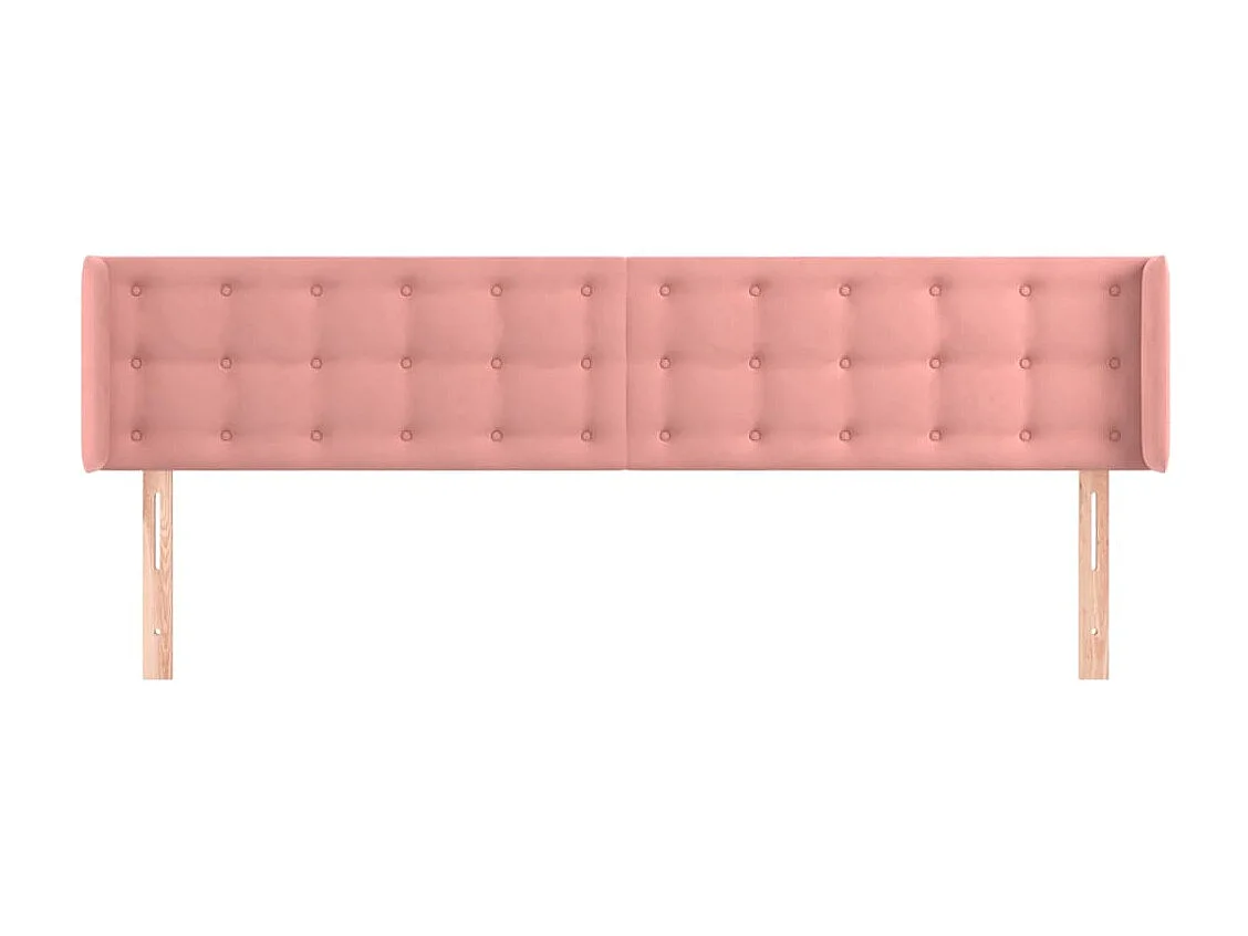 Testiera con orecchie Rose 203x16x78/88 cm Velluto