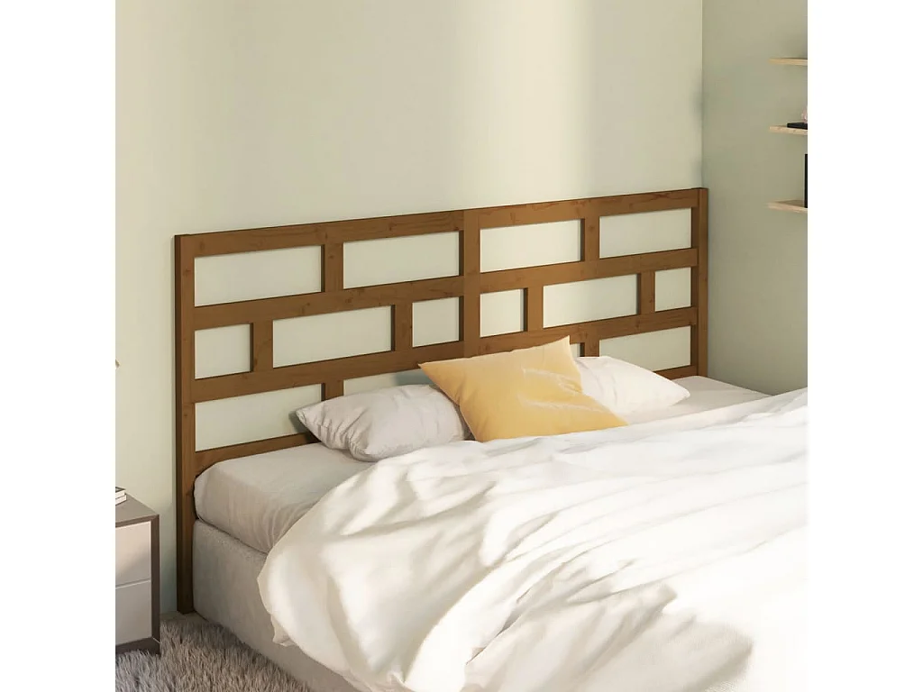 Tête de lit Marron miel 206x4x100 cm Bois massif de pin