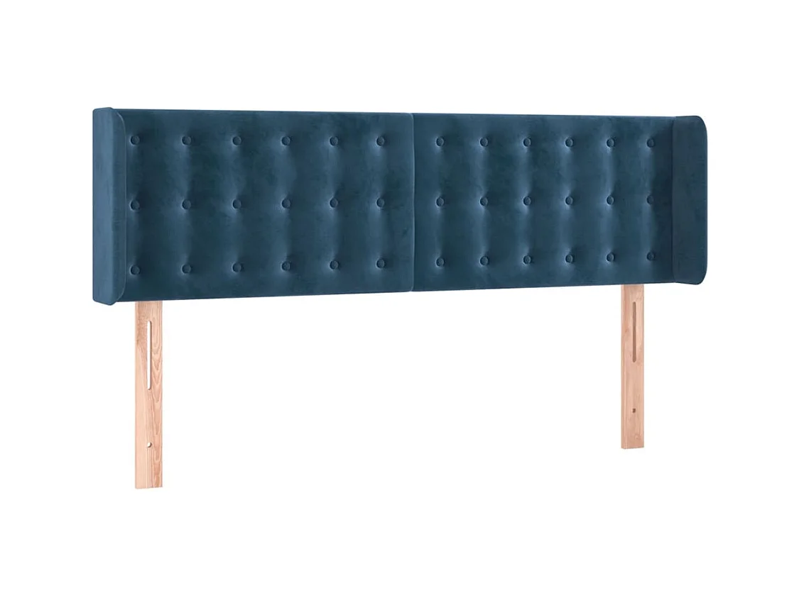 Hoofdbord met vleugels Donkerblauw 147x16x78/88 cm Fluweel