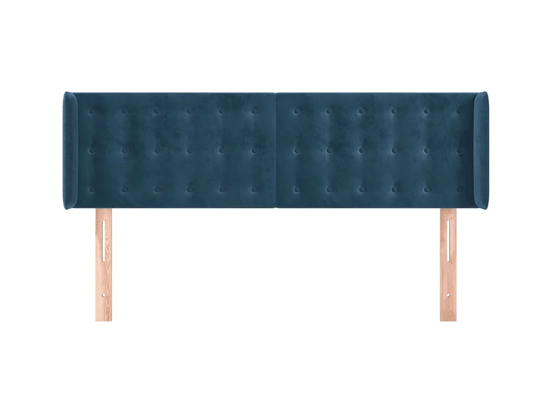Hoofdbord met vleugels Donkerblauw 147x16x78/88 cm Fluweel