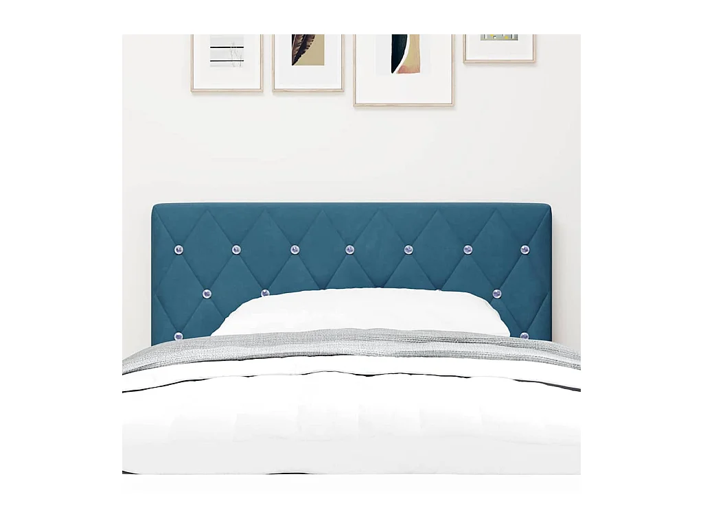 Argyle Donkerblauw LED Hoofdbord 90 cm Fluweel