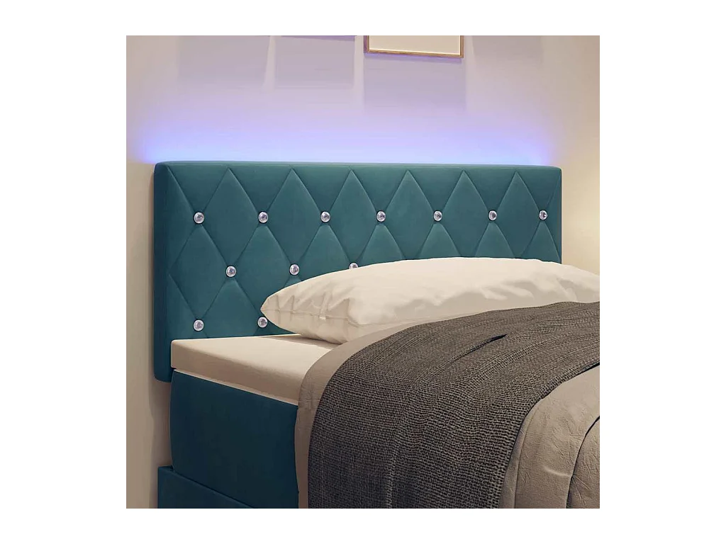 Argyle Donkerblauw LED Hoofdbord 90 cm Fluweel