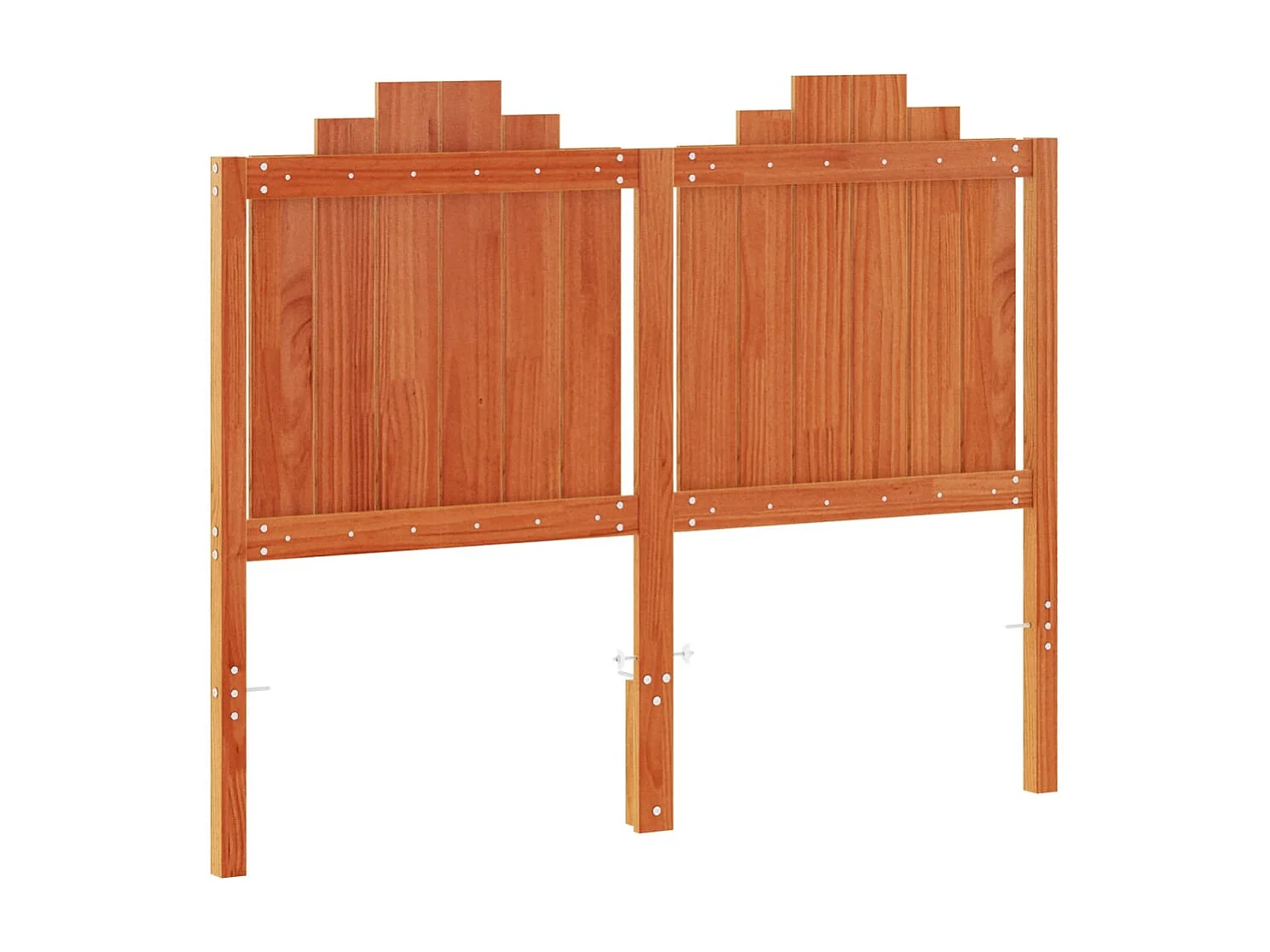 Cabecero encerado marrón 135 cm madera maciza de pino