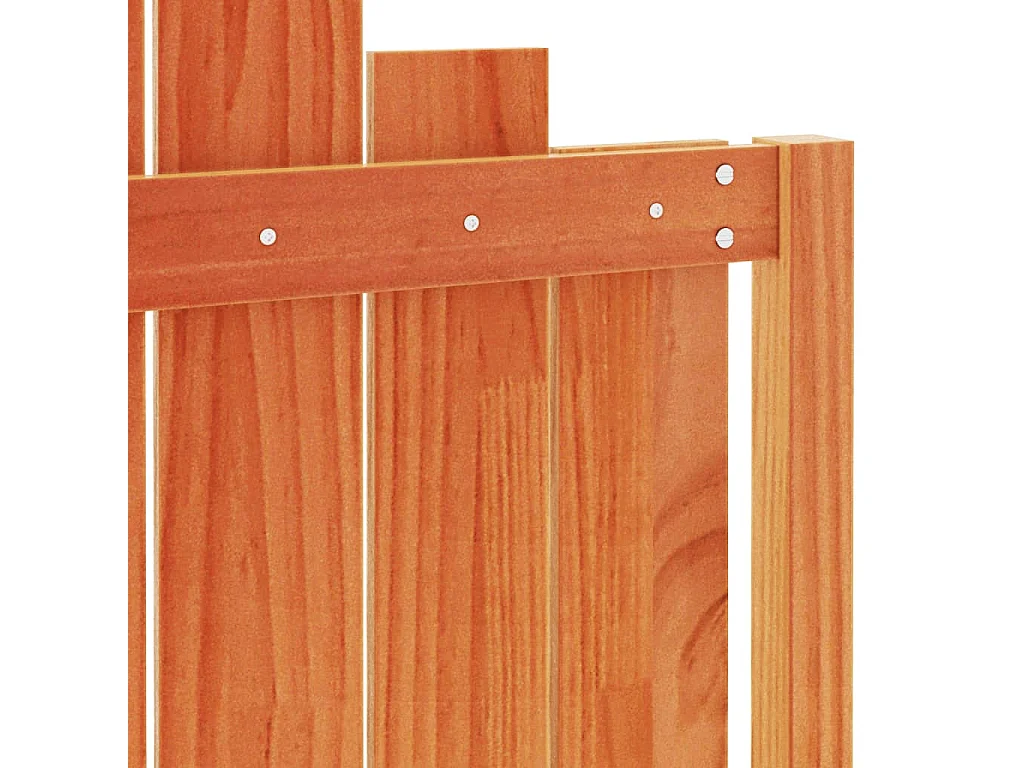 Cabecero encerado marrón 135 cm madera maciza de pino