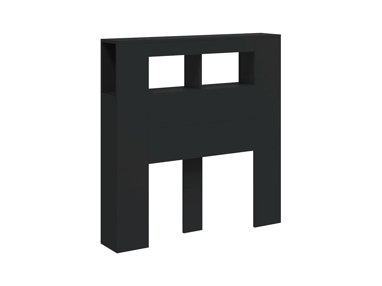 Zwart LED hoofdbord 100x18,5x103,5 cm bewerkt hout