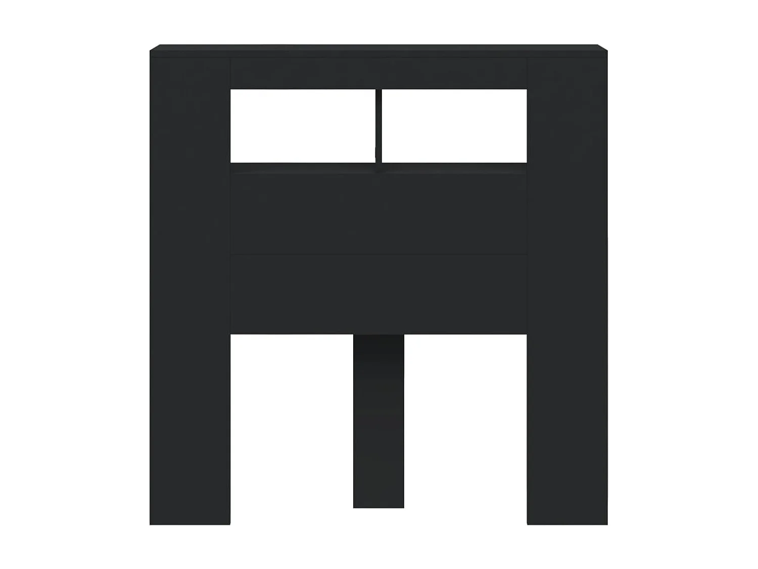 Zwart LED hoofdbord 100x18,5x103,5 cm bewerkt hout