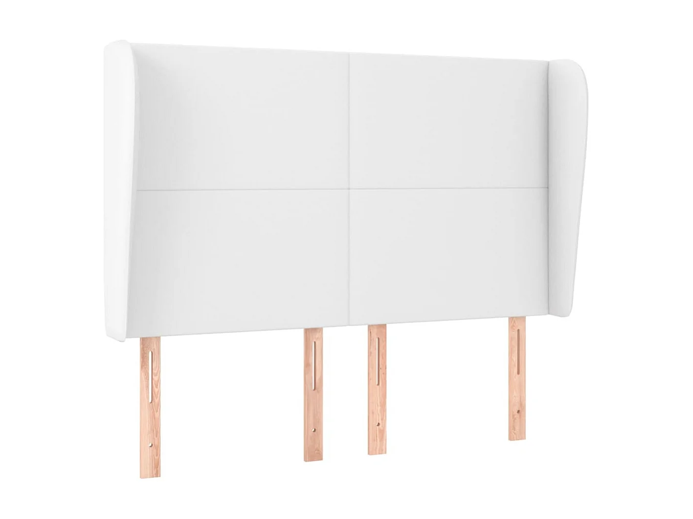 Hoofdbord met vleugels Wit 147x23x118/128 cm Kunstleer