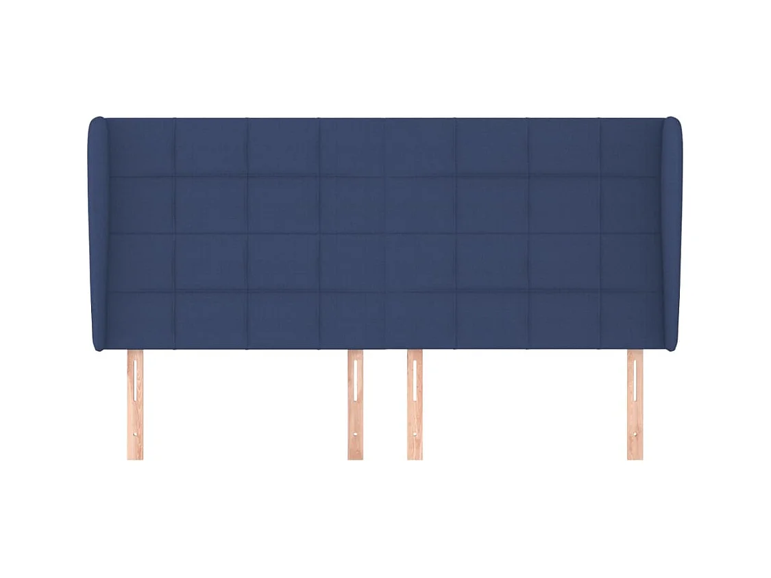 Kopfteil mit Flügeln Blau 163x23x118/128 cm Stoff