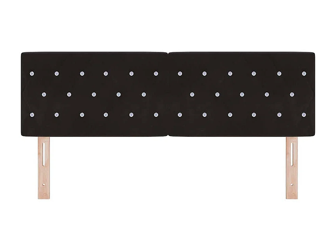 Tête de Lit LED avec des lumières à LED Noir 144 cm Velours