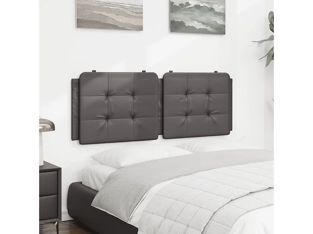 Grijs hoofdbordkussen 120 cm kunstleer