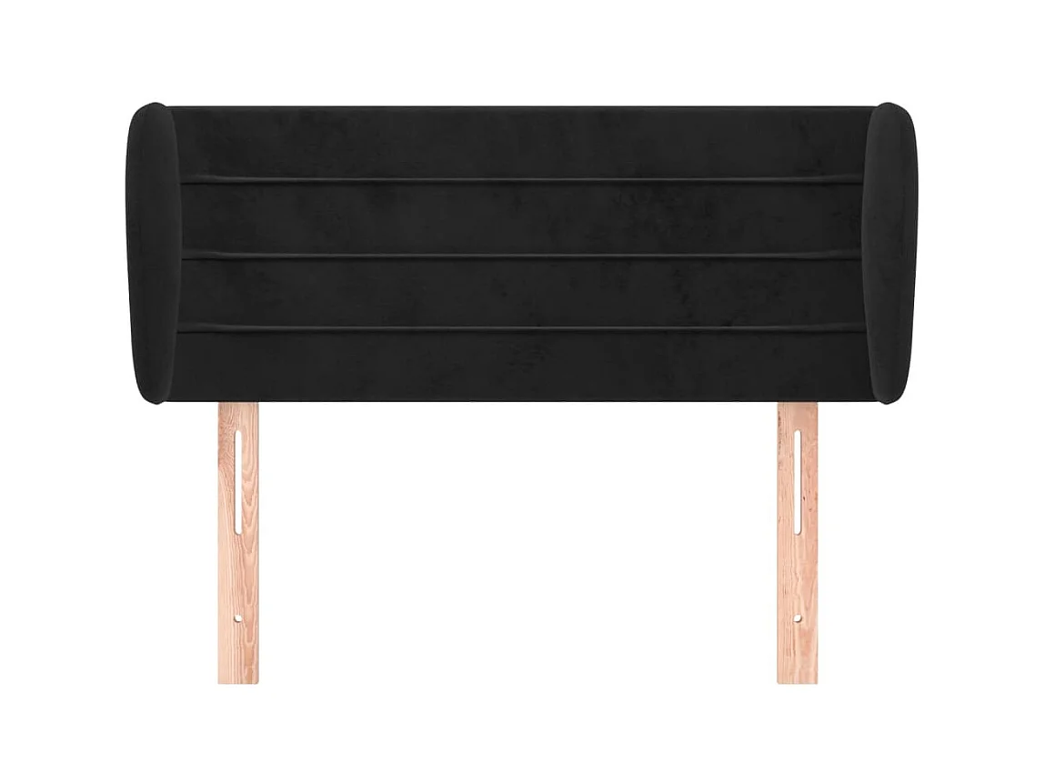 Hoofdbord met vleugels Zwart 93x23x78/88 cm Fluweel