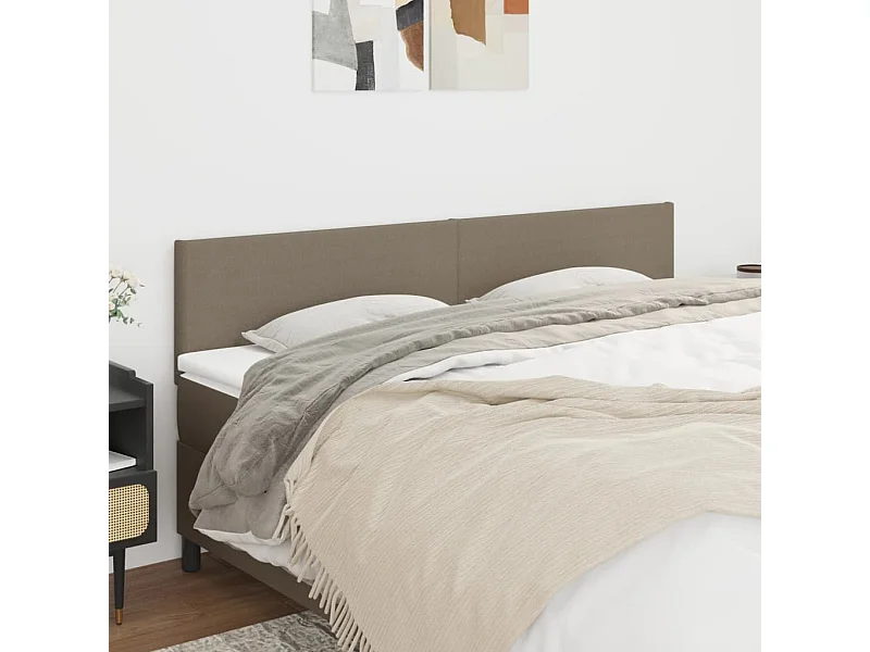 Têtes de lit 2 pcs Taupe 100x5x78/88 cm Tissu