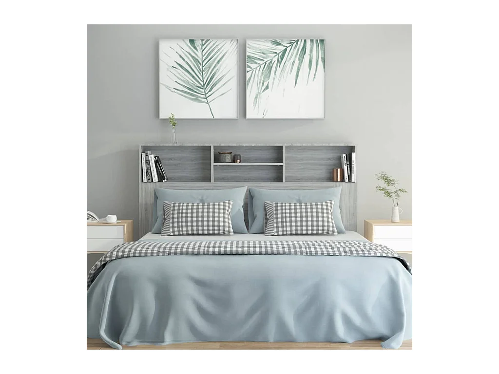 Sonoma grijs hoofdeinde kast 160x19x103,5 cm