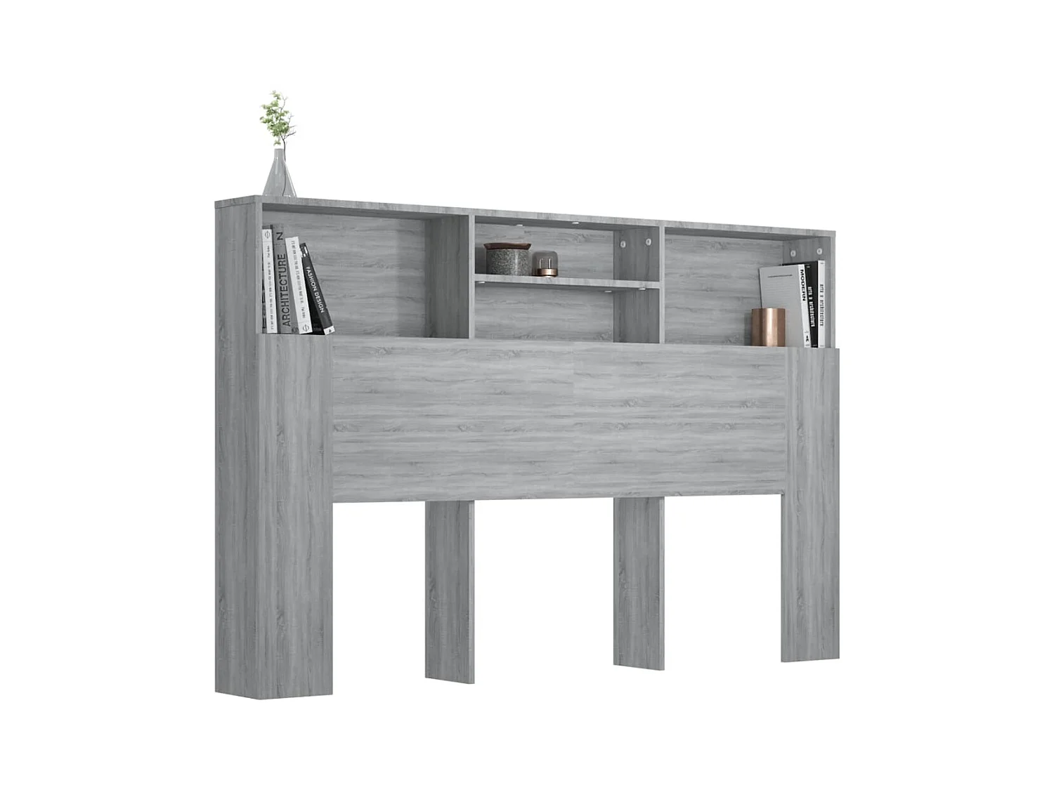 Sonoma grijs hoofdeinde kast 160x19x103,5 cm