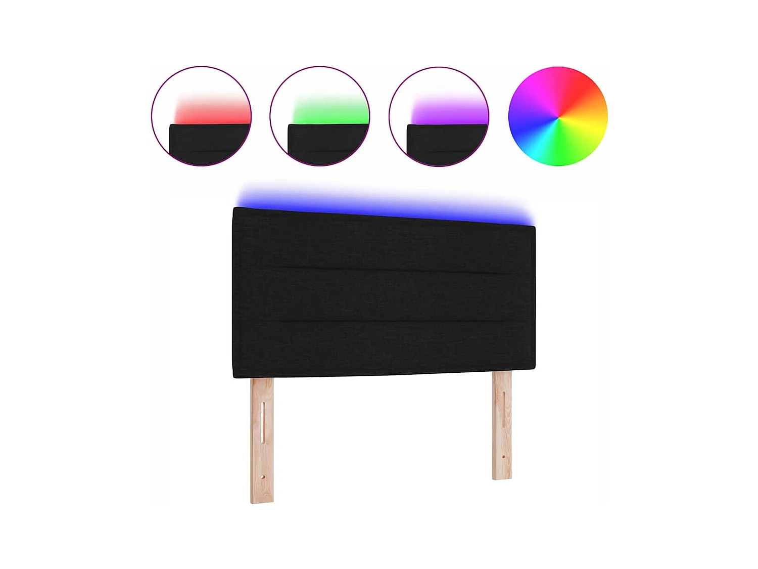 Cabecero LED con luces LED Tejido negro 90 cm