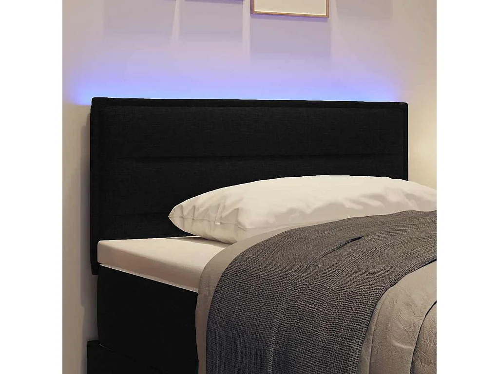 Cabecero LED con luces LED Tejido negro 90 cm