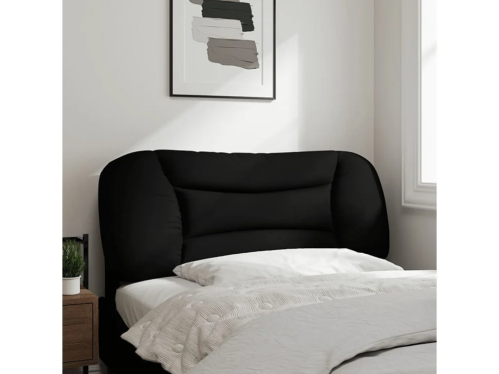 Zwart hoofdbordkussen 100 cm stof