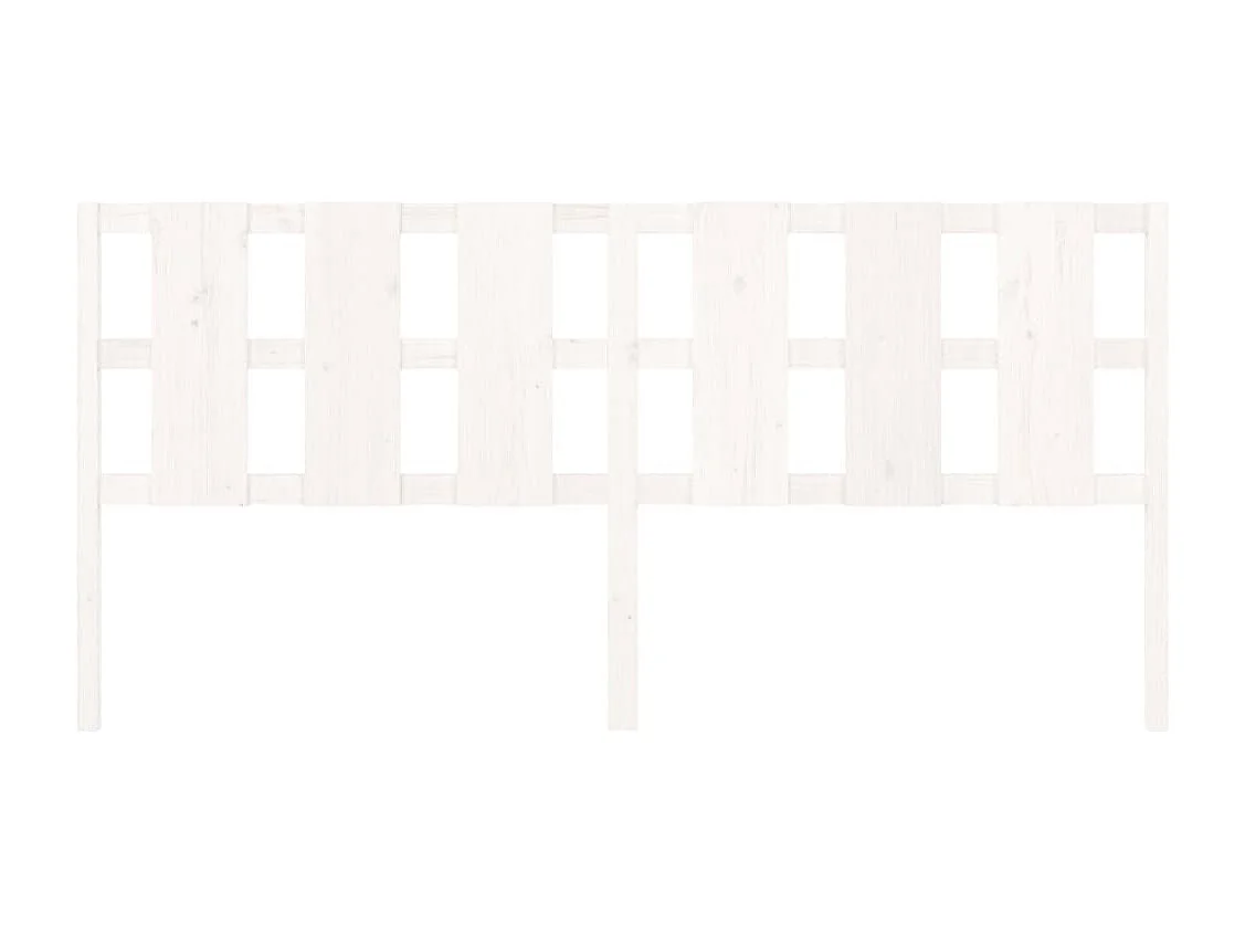 Wit hoofdbord 205,5x4x100 cm massief grenenhout