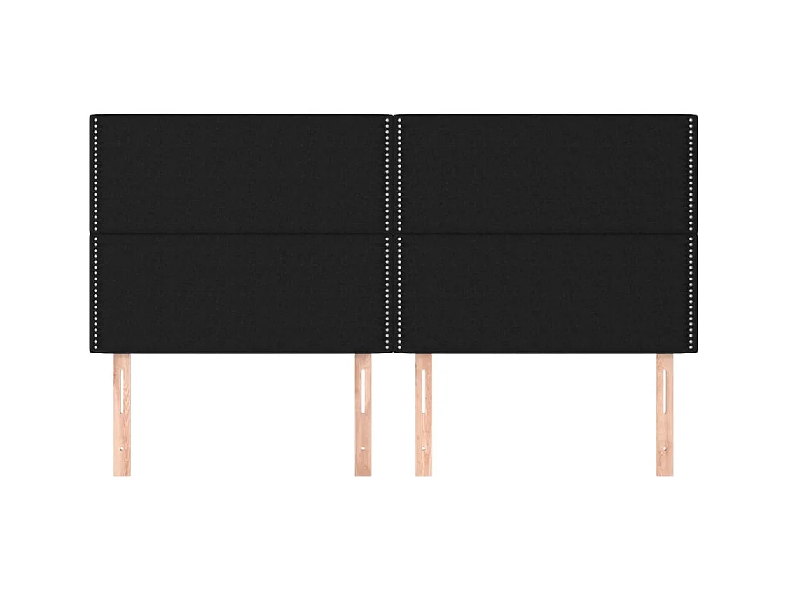 Kopfteile 4 Stk. Schwarz 90x5x78/88 cm Stoff